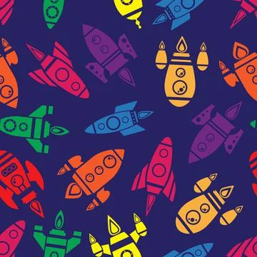 Rockets Seamless Pattern Stock Illustration
