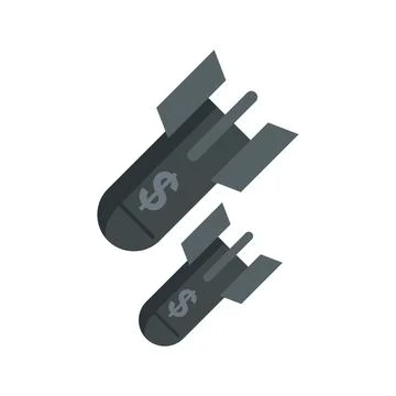 Rockets trade war icon flat isolated vector Stock Illustration