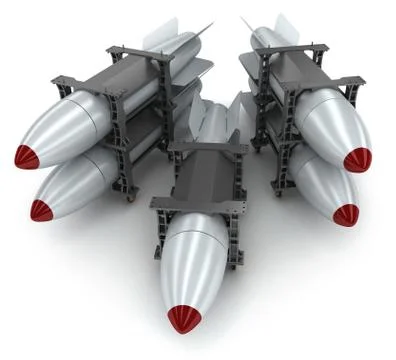 Rockets on white background (done in 3d) Ilustración de archivo
