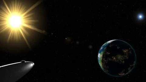 Rocketship goes to warp Stock Footage 71211806