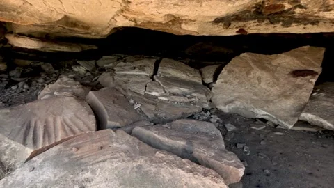 Rockfall in a Cave Entrance Stock Footage 288068662