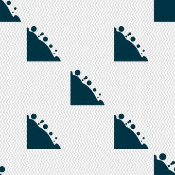 Rockfall icon. Seamless abstract background with geometric shapes. Vector Stock Illustration