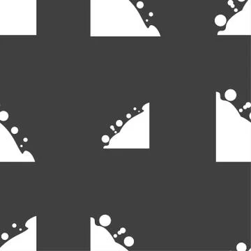 Rockfall icon. Seamless pattern on a gray background. Vector Stock Illustration