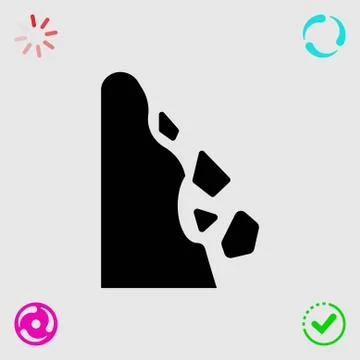 Rockfall icon stock vector illustration flat design イラスト素材