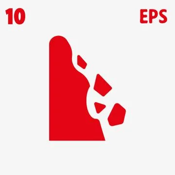 Rockfall icon stock vector illustration flat design イラスト素材
