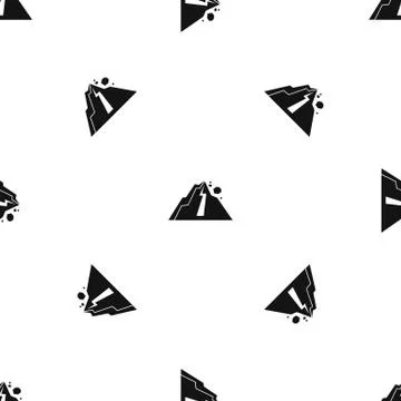 Rockfall pattern seamless black Stock Illustration