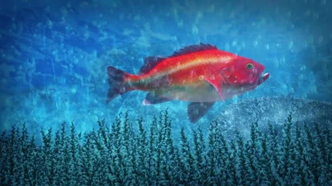 Rockfish 3d animation Stock Footage 310099331