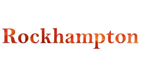 Rockhampton text image stock design in colorful style letters Stock Illustration