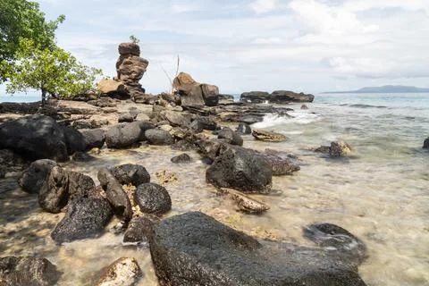 Rockies at the beach Foto stock