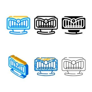 Rocking bed color icon vector mix Stock Illustration