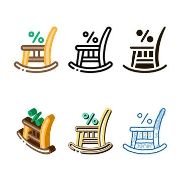 Rocking chair icon diversity vector outline Stock Illustration