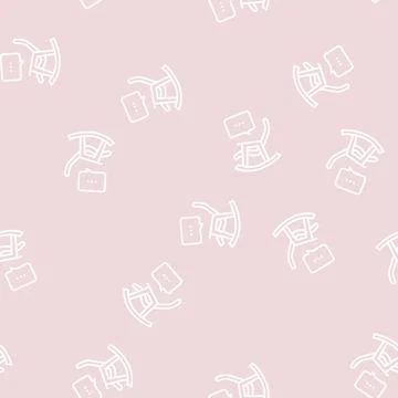Rocking chair line seamless pattern sign Stock Illustration