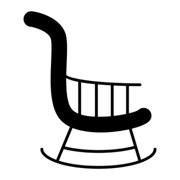 Rocking chair solid icon. Stool vector illustration isolated on white. Armchair Stock Illustration