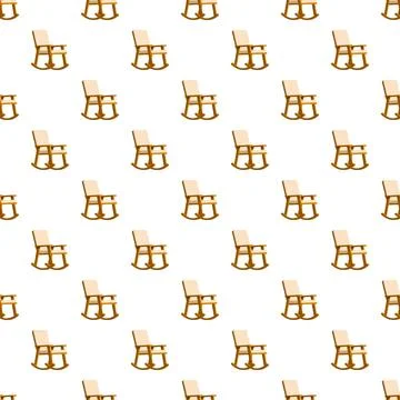 Rocking chairs forming a seamless pattern on white background イラスト素材