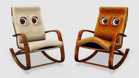 Rocking Chairs Talking 3d Chatracter Looped Alpha Channel 스톡 동영상 219690787