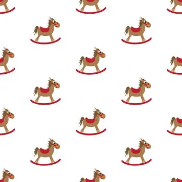 Rocking horse. Pattern Illustrazione stock