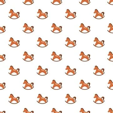Rocking horse seamless pattern for nursery design Stock Illustration