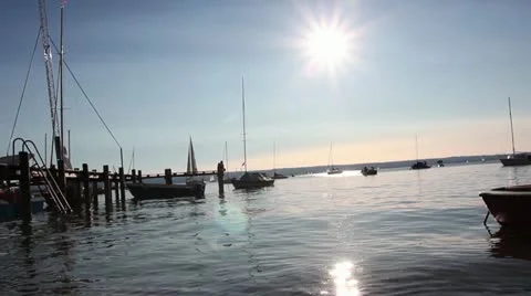 Rocking sail boats Stock Footage 11948936