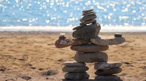 Rockman on the beach Stock Footage 42188078