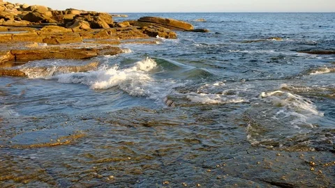 RockPool wave motion Stock Footage 93683908