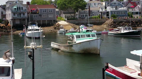 Rockport, MA Harbor Stock Footage 25817436