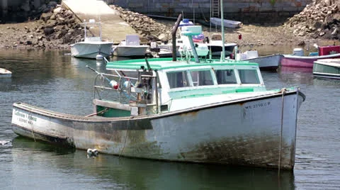 Rockport, MA Harbor Stock Footage 25819861
