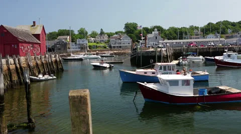 Rockport, MA Harbor Stock Footage 25823935