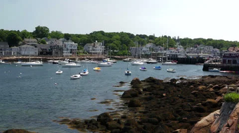 Rockport, MA Harbor Stock Footage 25843644