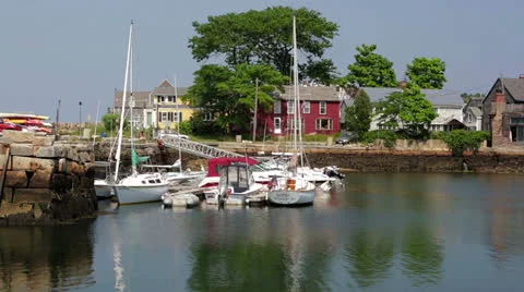 Rockport, MA Harbor Stock Footage 25844594