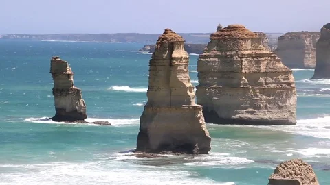 Rocks Of The 12 Apostles, Australia (4 of 5) Stock Footage 85413090