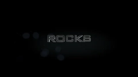 Rocks 3D title metal text on black alpha channel background Stock Footage 257067290