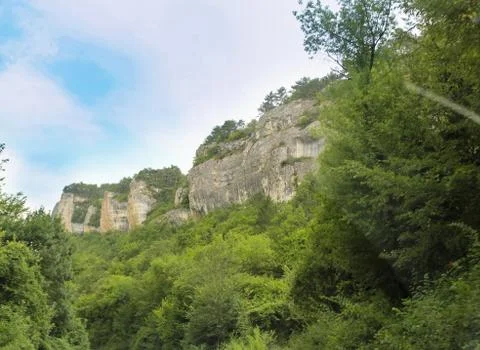 Rocks above the forest. Stock Photos