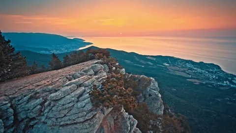 Rocks along the coast of Crimea Stock Footage 83548636