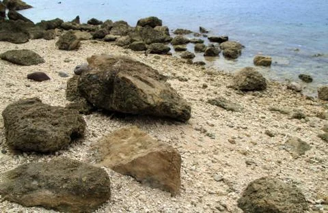 Rocks Along The Seashore Stock Photos