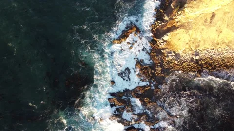 Rocks and cliffs of the Pacific coast of California Stock Footage 168649995