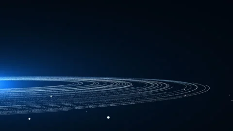 Rocks and dust particles flying in a circle around the planet Stock Footage 284895811