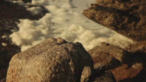 Rocks and foam Stock Footage 73660243