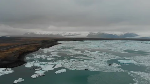 Rocks and Ice Cliffs in Iceland Stock Footage 255694931
