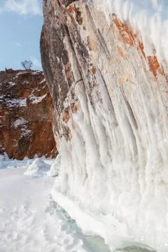 Rocks and icicles  Stock Photos