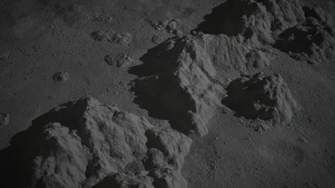 Rocks and mountains on the surface of the moon Stock Footage 289752467
