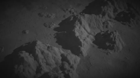 Rocks and mountains on the surface of the moon Stock Footage 289774247