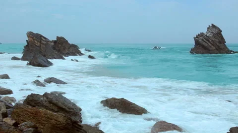 Rocks and Ocean Surf 스톡 동영상 106459949