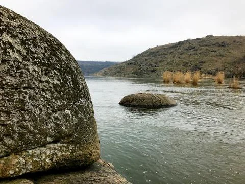 Rocks and the river. Stock Photos