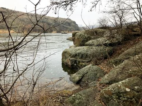Rocks and the river. Stock Photos