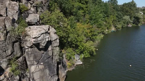 Rocks and rock riffs on a mountain river in summer. Stock Footage 144470247