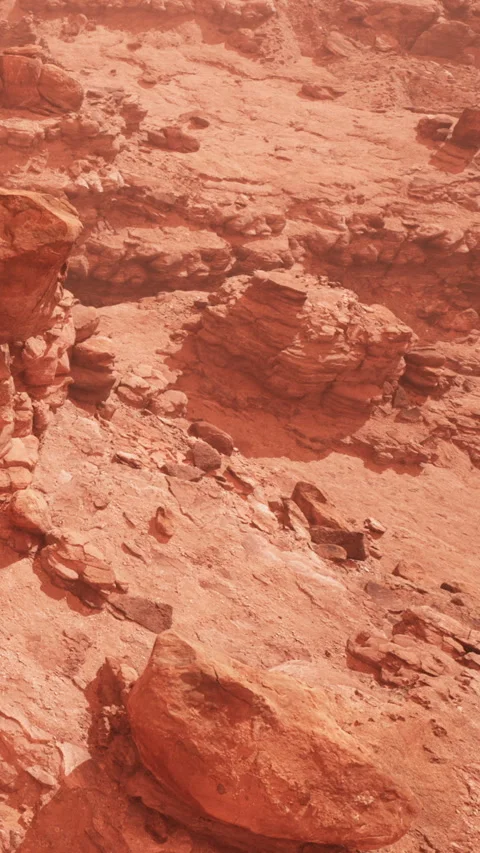 Rocks and sand form landscape in desert area during daytime Stock Footage 346675885