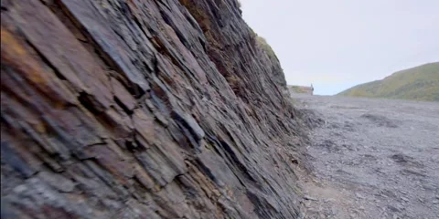 Rocks and stone path in landscape. Trail and pathway Stock Footage 276945869