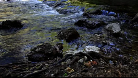 Rocks And Stream Flowing Stock Footage 104608064