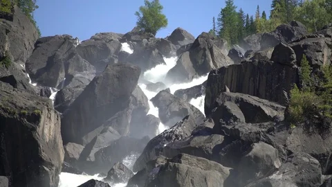 Rocks and waterfall Stock Footage 81980635