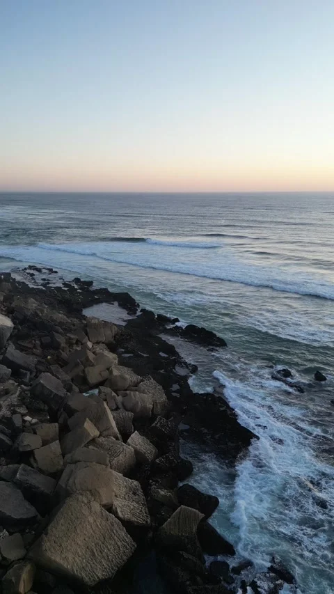Rocks and waves on the Atlantic Ocean Stock Footage 299128490